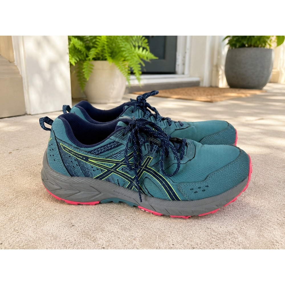ASICS Gel-Venture 9 Women 9 Wide Trail Running Shoes Teal Navy Pink 1012B314